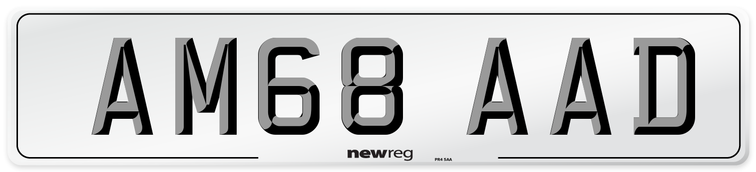 AM68 AAD Number Plate from New Reg